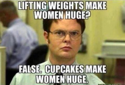 Lifting weights make women huge?