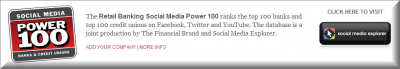 Power 100: Top Banks and Credit Unions Using Social Media