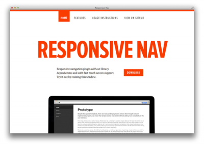 Release: Responsive Nav: A Simple JavaScript Plugin For Responsive Navigation