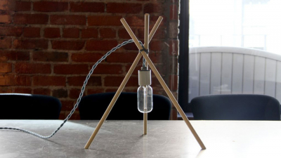 Make a Surprisingly Stylish Lamp Out of Three Sticks and a Lightbulb
