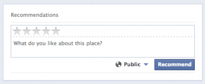 Facebook lets users rate any place and change their ratings from desktop pages