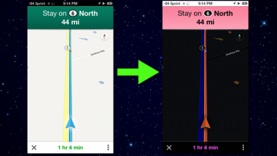 Invert Your Phone's Colors For Nighttime Navigation