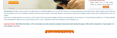 Fees levied for SMS alert messages from Banks