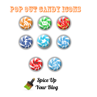 Pop Out Effect Candy Social Icons For Blogger And WordPress