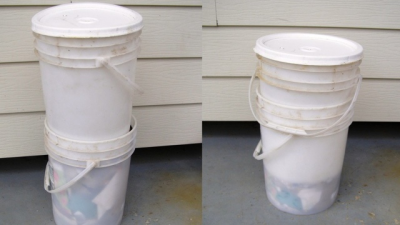 Compress Your Trash with Two Large Buckets