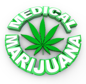 Medical Marijuana - Words and Leaf Icon