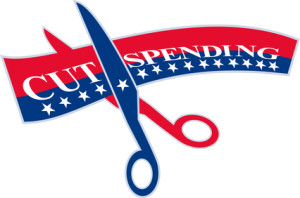 Cut Spending Scissors Cutting Bill