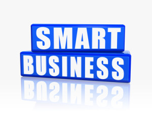 smart business in blue blocks